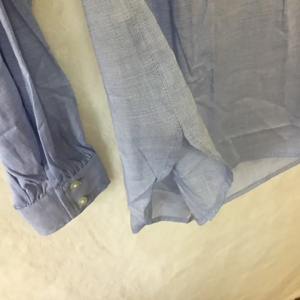 Loft Blue Pintucked Pleated Tunic Shirt - Picture 3 of 11